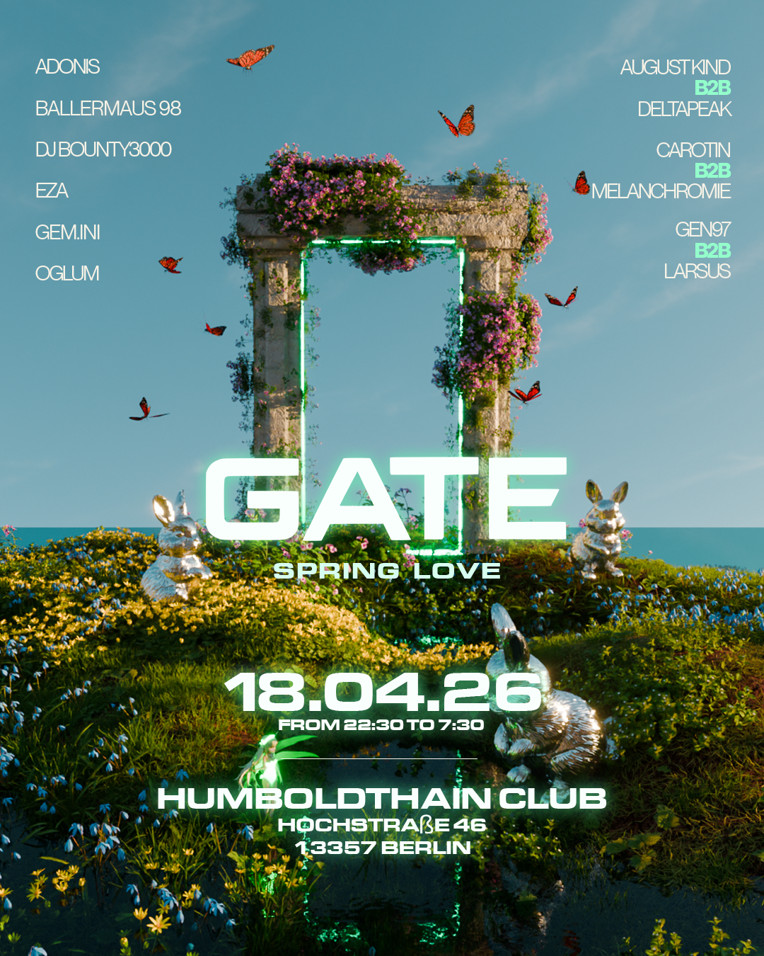 GATE - Spring Love I Charity Rave w/djbounty3000, Carotin, Melanchromie, August Kind - Photo 1